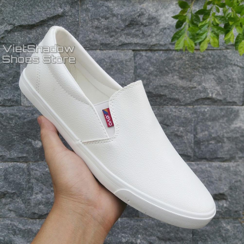Slip on da - Giày lười da nam cao cấp thương hiệu LEYO - Da PU 3 màu đen, trắng và xanh navy - Mã SP A5192 ..