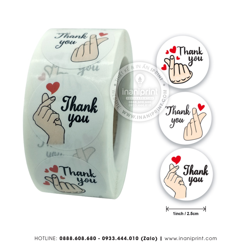 STICKER CUỘN 500 TEM - STICKER CẢM ƠN DÀNH CHO SHOP BÁN HÀNG - STICKER CUTE