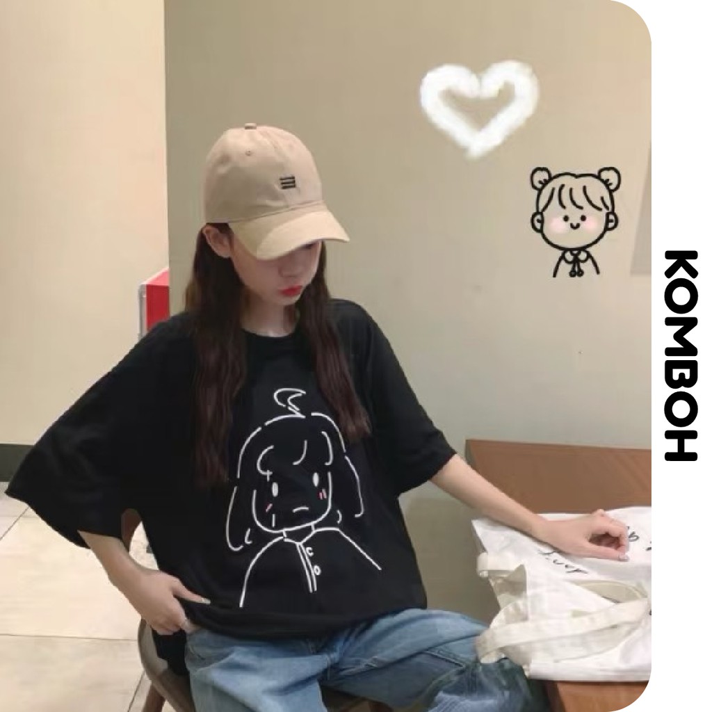 Áo thun tay lỡ KOMBOH phông Unisex nam nữ oversize form rộng ulzzang CÔ BÉ A08
