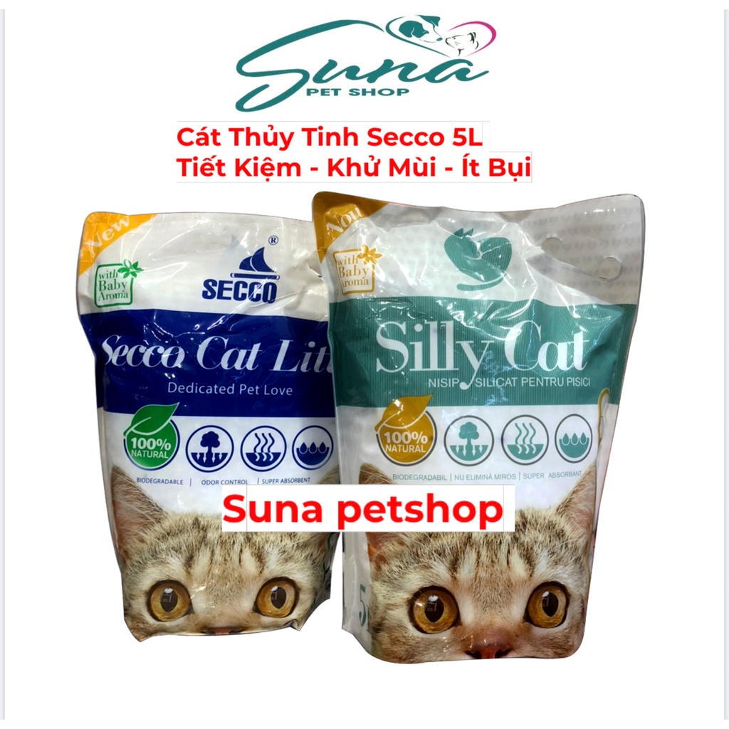 Cát THỦY TINH Secco Silly Cat 5Lít Siêu Rẻ - Siêu Tiết Kiệm - Được Tin Dùng Nhiều Nhất Hiện Nay.