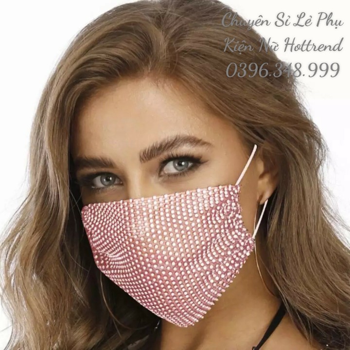 Khẩu Trang Đính Đá Lấp Lánh Cao Cấp Nhất Không Bai Dão | BigBuy360 - bigbuy360.vn