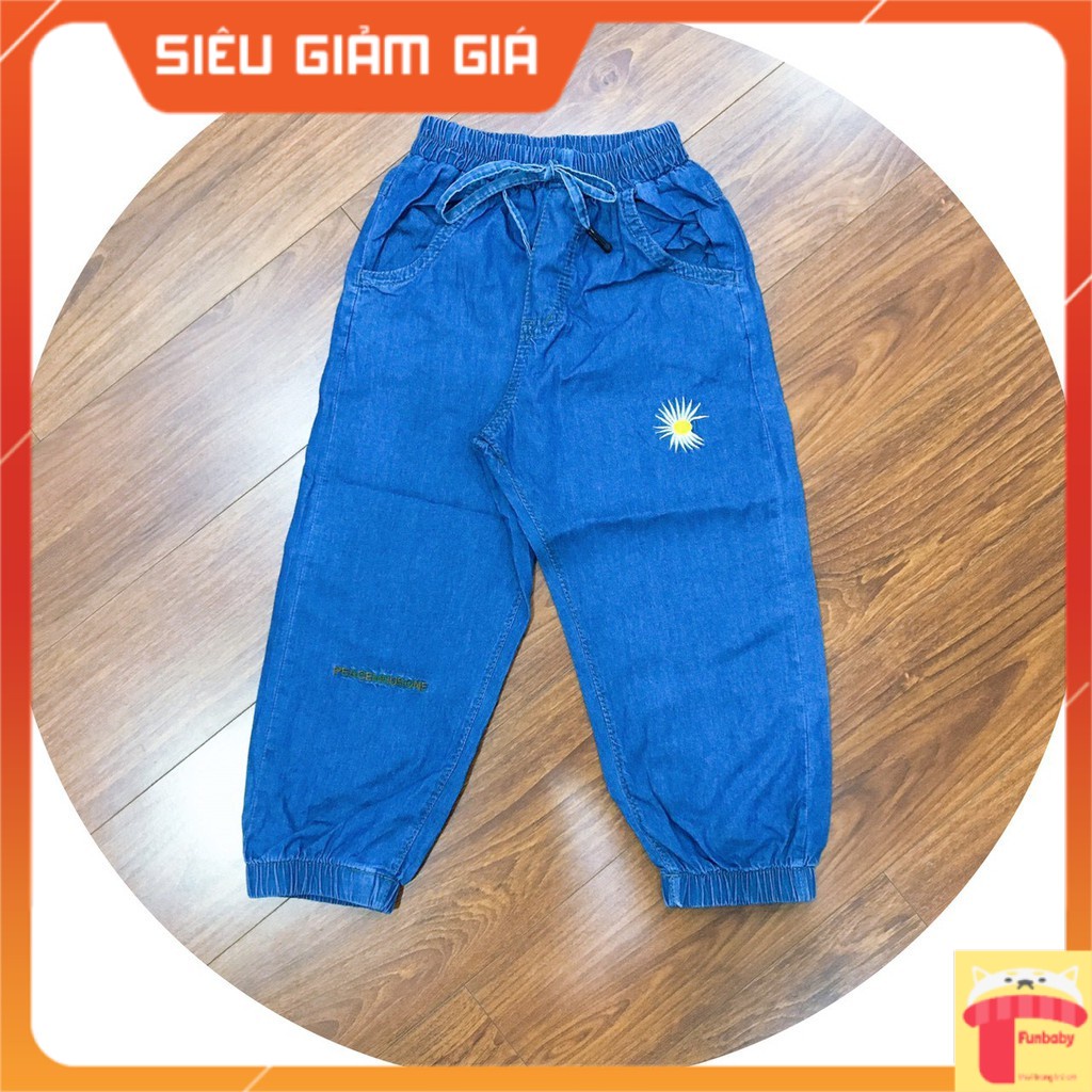 Quần bò giấy bo gấu cho bé gái 5-10 tuổi