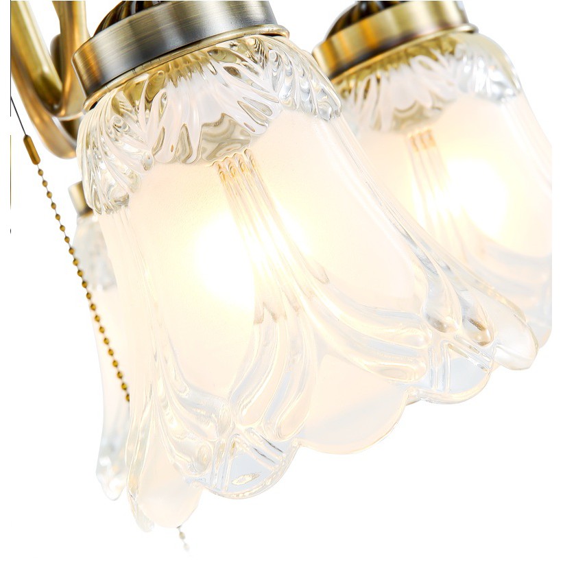 Quạt đèn chùm MONSKY CIZOMI LED cánh gỗ phong cách cổ điển - kèm bóng LED chuyên dụng