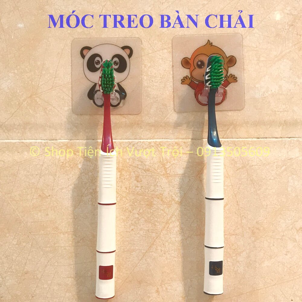 Móc dán treo bàn chải và nhiều vật dụng trong nhà tắm, nhà bếp, tiện lợi,chi phí thấp,không khoan đục-Tiện Ích Vượt Trội