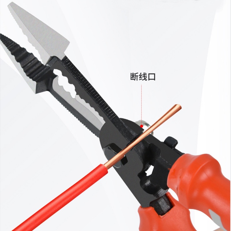 Kìm điện đa năng mẫu mới có khóa kềm chính hãng Kapusi K-9102 8inch loại xịn chuyên cắt, uốn, tuốt, kẹp dây, vặn vít