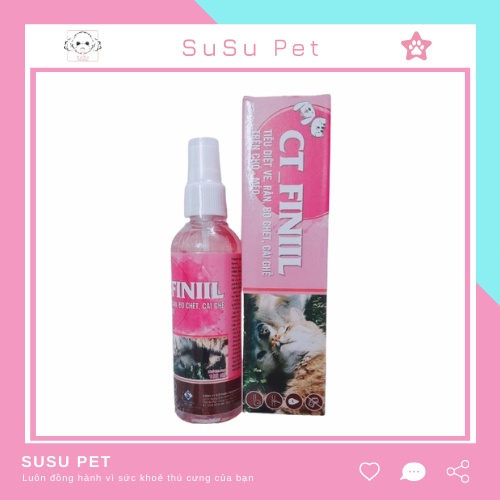 Xịt ve rận chó mèo, bọ chét, phòng ghẻ nấm CT_FINIIL chai 100ml - CHÂU THÀNH