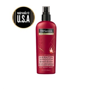 Xịt bảo vệ TRESEMME Keratin Smooth dưỡng tóc tạo kiểu Dầu Dưỡng Tóc Marula & Keratin Bảo Vệ Tóc Khỏi Nhiệt Độ Cao 236ml