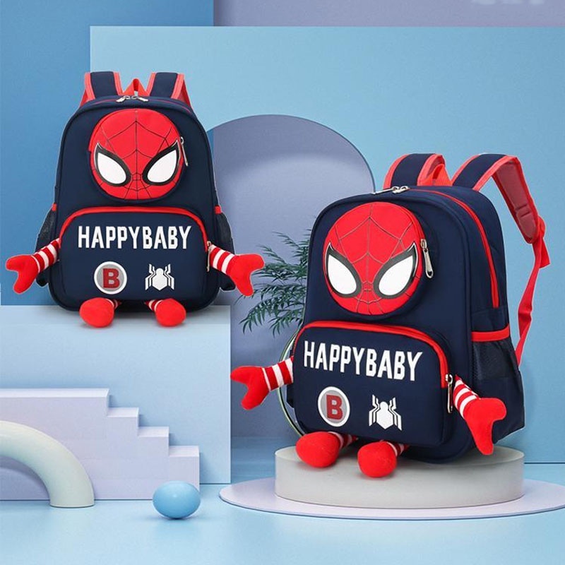 SUGE Ba Lô Đi Học Hình Người Nhện Sáng Tạo Dễ Thương Thời Trang Mùa Hè Cho Bé