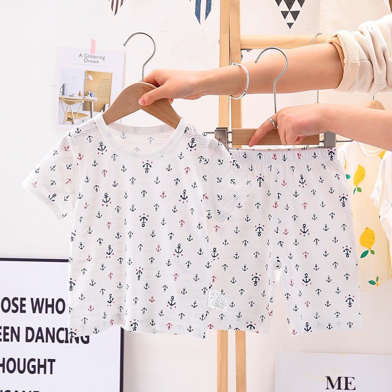 Bộ cộc tay coton giấy bé trai-bé gái hàng xuất nhật