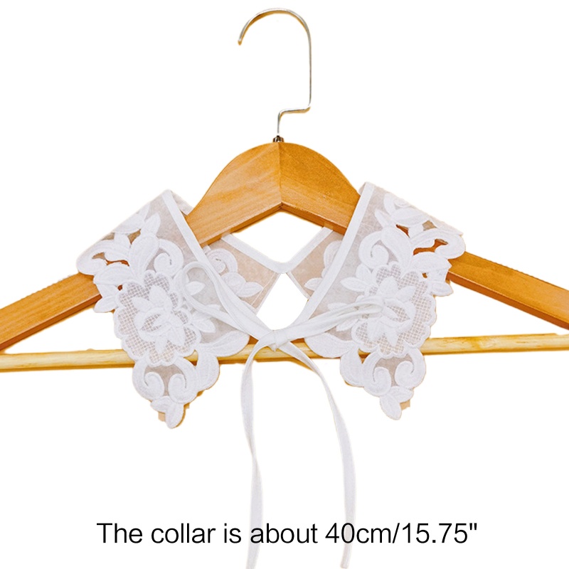 Khăn Choàng Cổ Màu Trắng Thêu Họa Tiết Hoa Lá Xinh Xắn Thời Trang Cho Nữ DIY