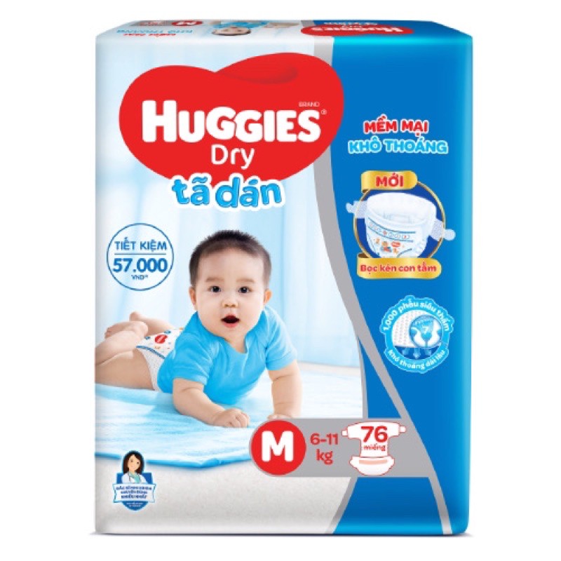 (MẪU MỚI) BỈM HUGGIES TÃ QUẦN VÀ DÁN M74 /L68/XL62/XXL56