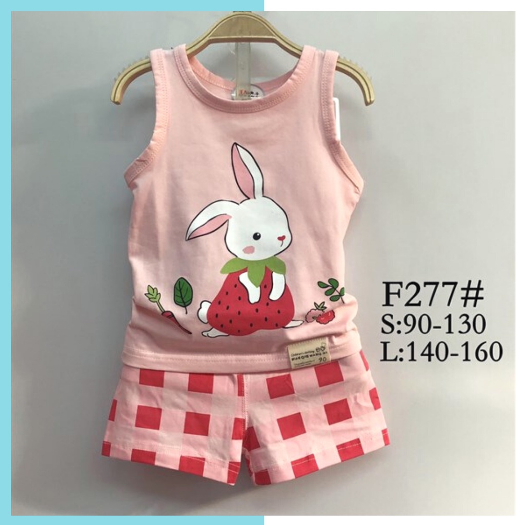 Bộ cotton hè FQ sát nách cho bé gái - Little Maven Official Store