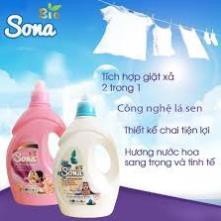 Nước Giặt Xả 2 Trong 1 Sona Hương Comfort & Hương Anh Đào 1.8kg, Lưu Hương Bền Lâu, Không Kích Ứng Da