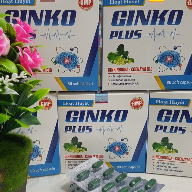 Hoạt huyết dưỡng GINKO PLUS lưu thông khí huyết cải thiện trí nhớ, tăng cường máu lên não, hộp 100 viên