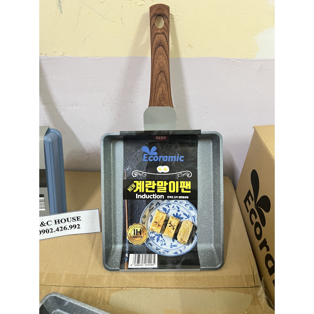 Chảo Đúc Trứng Chống Dính Vân Đá Vuông Chính Hãng Hàn Quốc Dùng Được Bếp Từ