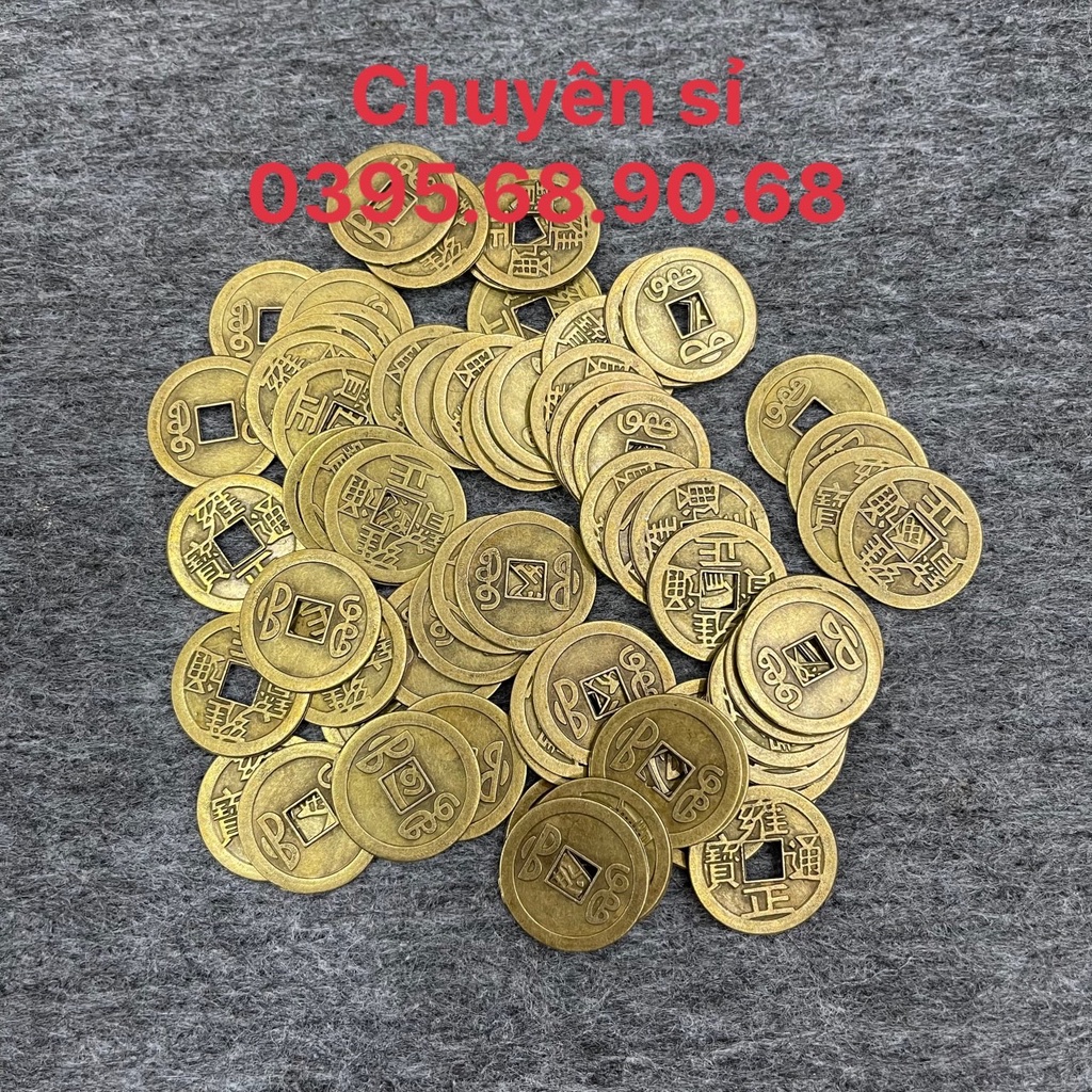 Combo 50 Đồng Xu Ngũ Đế Lỗ Vuông  Âm Dương, Dùng Phong Thủy, Chiêu Tài Lộc, Bỏ Mòng Nhà, Gieo Quẻ...