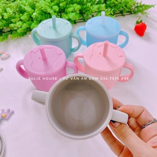 Cốc ống hút silicon cho bé tập hút