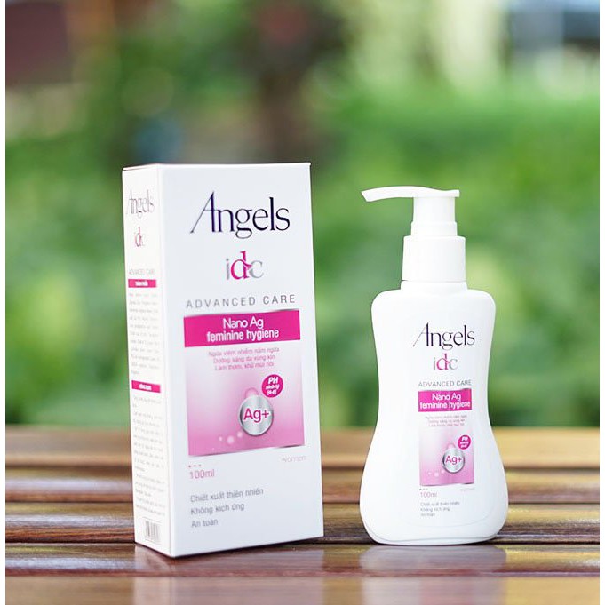 Dung dịch vệ sinh phụ nữ Angel IDC Nano Bạc Ngừa Viêm Nhiễm Nấm Ngứa Dưỡng Sáng Da Vùng Kín Khử Mùi Hôi Chai 100ml