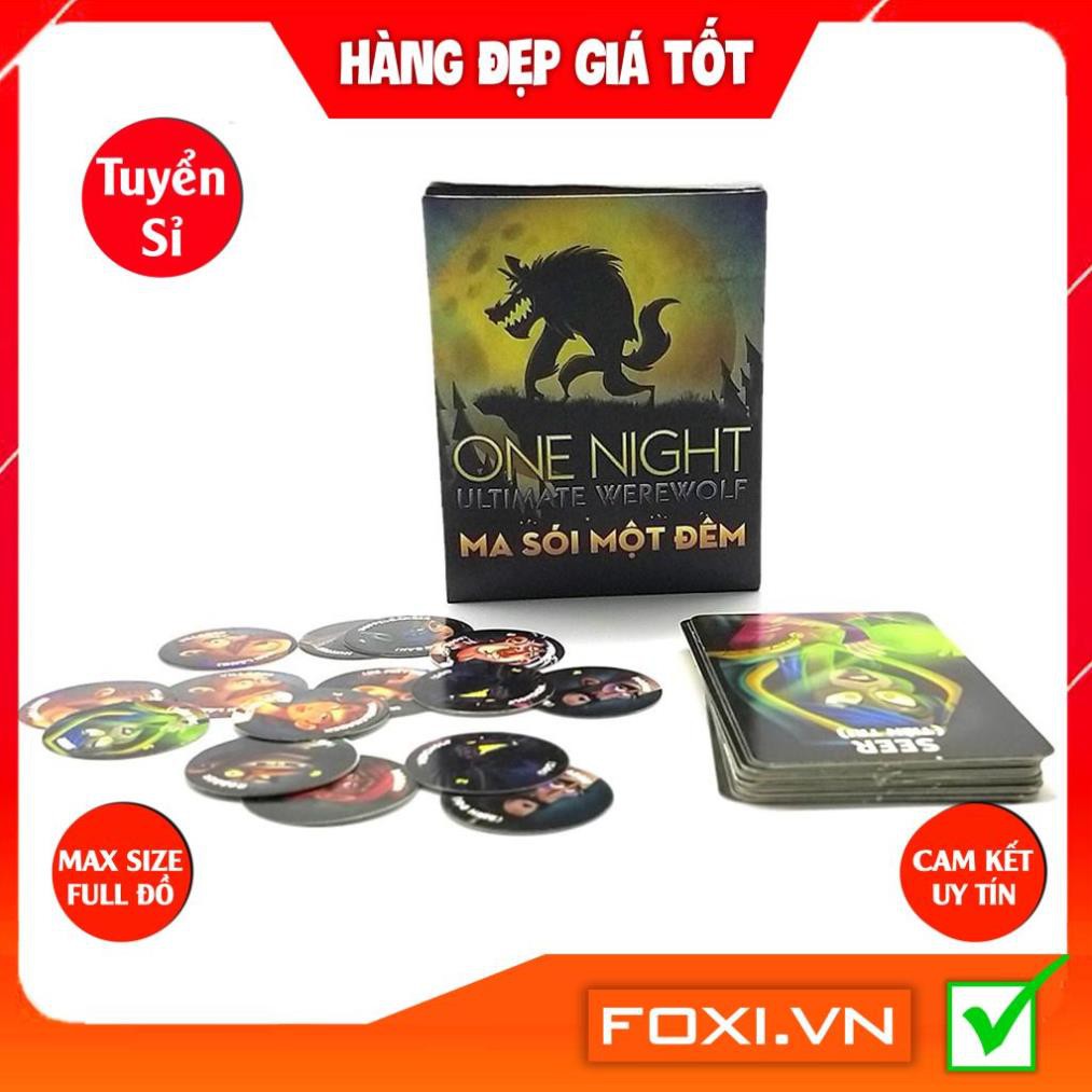 Boardgame Ma Sói One Night Ultimate Werewolf Foxi-Phiên bản Việt Hóa-Bài Cao Cấp-Trò chơi trí tuệ