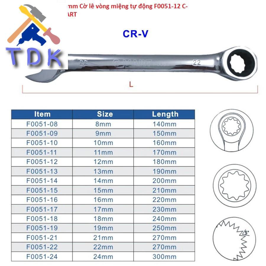 12mm Cờ lê vòng miệng tự động F0051-12 C-MART