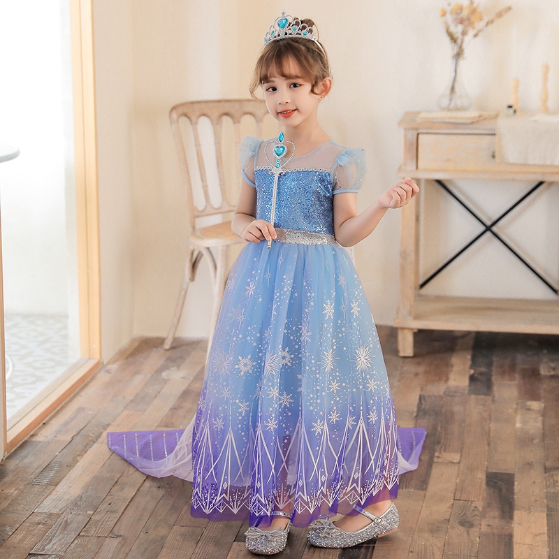 Đầm Hóa Trang Công Chúa Elsa Cho Bé Gái 3-10 Tuổi