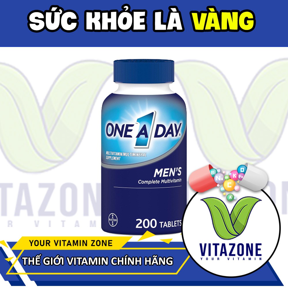 Viên uống One A Day Multivitamin Men, Bổ sung Vitamin tổng hợp cho Nam giới, hộp 200 viên