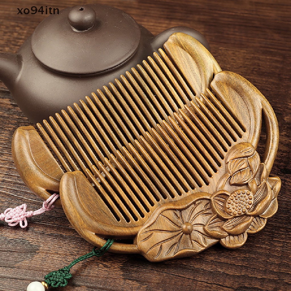 [Hàng mới về] Lược chải tóc bằng gỗ đào tự nhiên không tĩnh điện mát xa chăm sóc sức khỏe