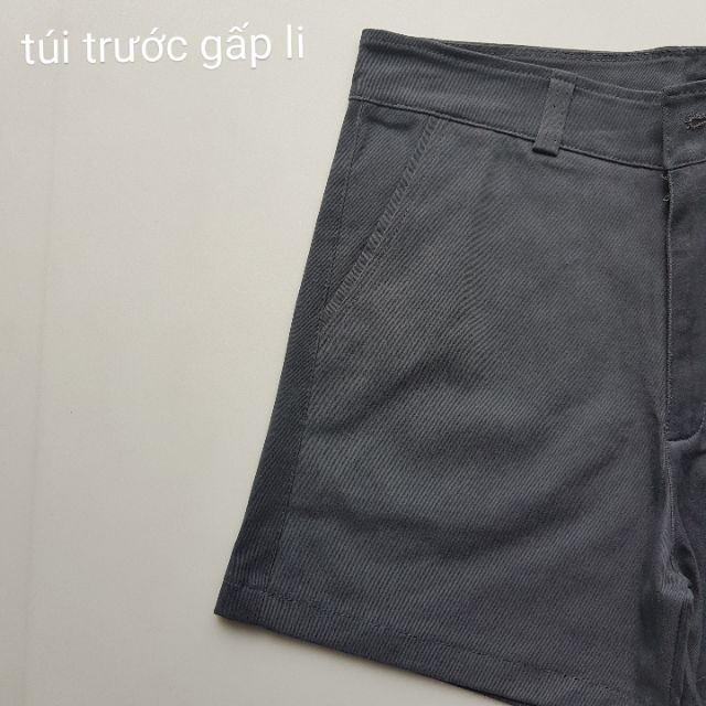 Quần kaki lưng cao co dãn màu xám size 26,27,28,29,30,31,32,33,34,