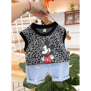 sét áo đốm micky cho bé