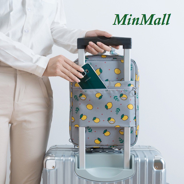 Túi đựng giày 3 ngăn có ĐAI SAU cài tay kéo VALI du lịch cực tiện dụng #C556