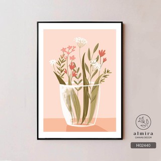 ✳️ Khung tranh treo nội thất bằng vải canvas tone màu pastel tặng đinh treo 3 chân [H024]