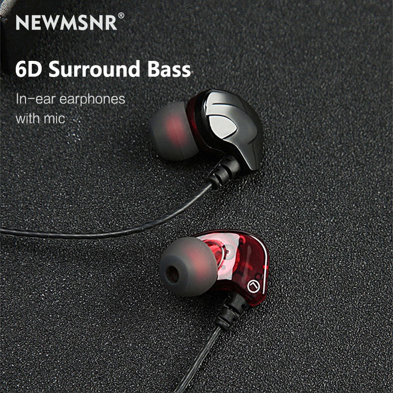 Tai Nghe Nhét Tai Newmsnr 6D Chống Nước IPX5 Jack 3.5mm Có Micro Chất Lượng Cao