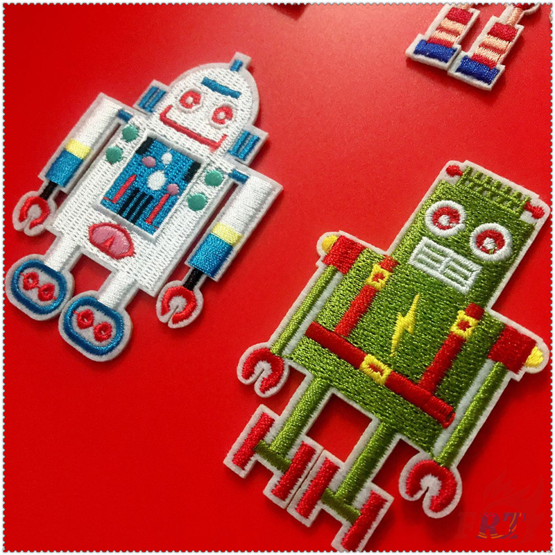 1 Sticker Ủi Thêu Hình Rô Bốt