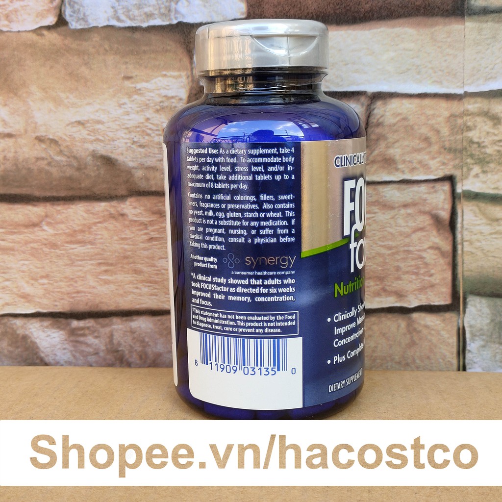 Viên uống Focus Factor Nutrition for the Brain 180 viên của Mỹ