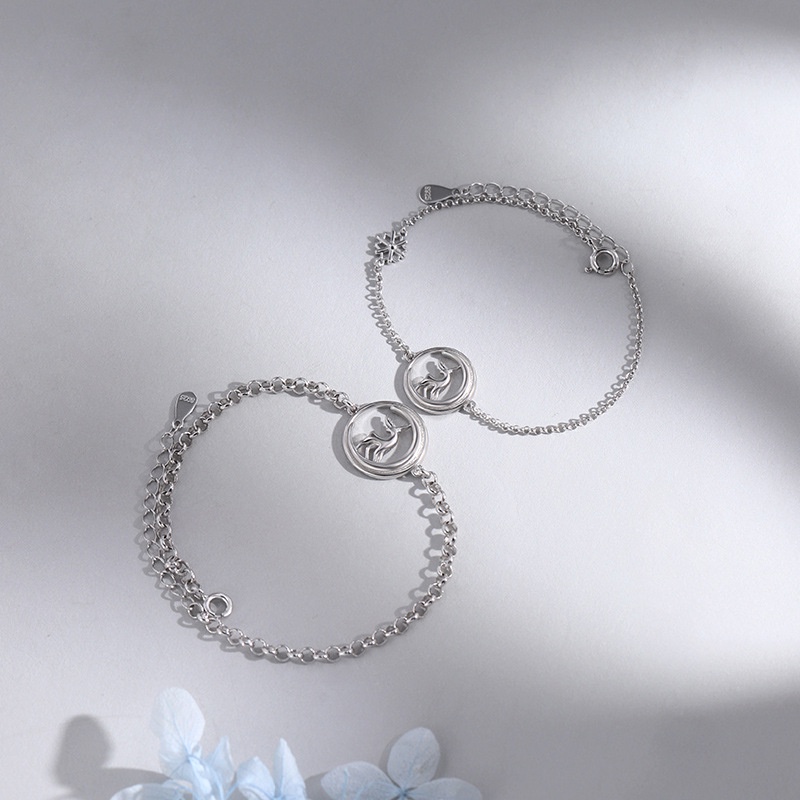 Vòng Tay Hình Sừng Hươu Rỗng Đơn Giản Cho Cặp Đôi