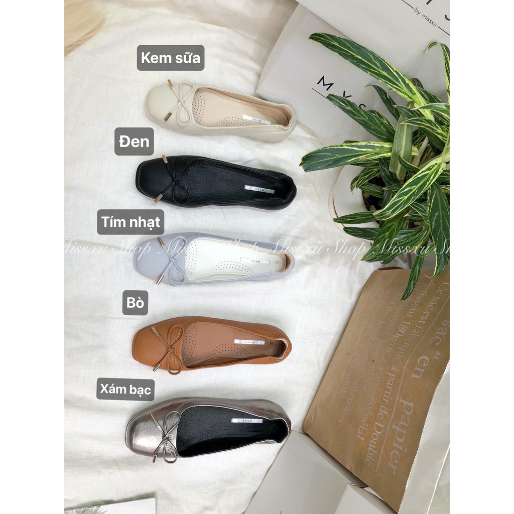 Giày búp bê mũi vuông da lì nơ chuông Myss - BB19 | BigBuy360 - bigbuy360.vn