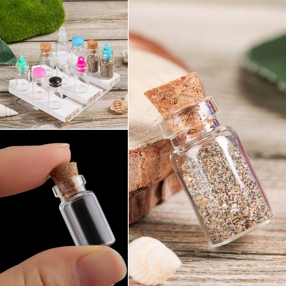 Set 10 Lọ Điều Ước Mini Có Nút Bần Màu Cầu Vồng DIY