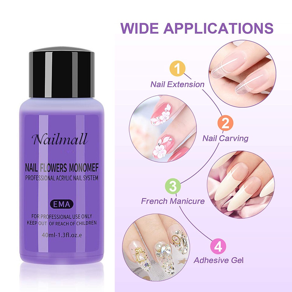 Lọ Dung Dịch Acrylic 40Ml Hỗ Trợ Trang Trí Móng Tay Nghệ Thuật
