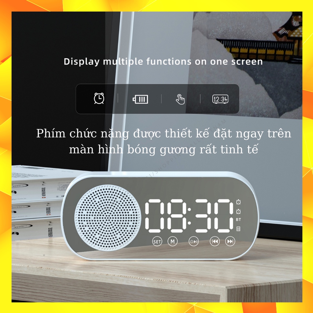 Loa bluetooth kết hợp đồng hồ đa chức năng DOGITEK Z7 có báo thức, phát nhạc, đài FM, cắm thẻ nhớ