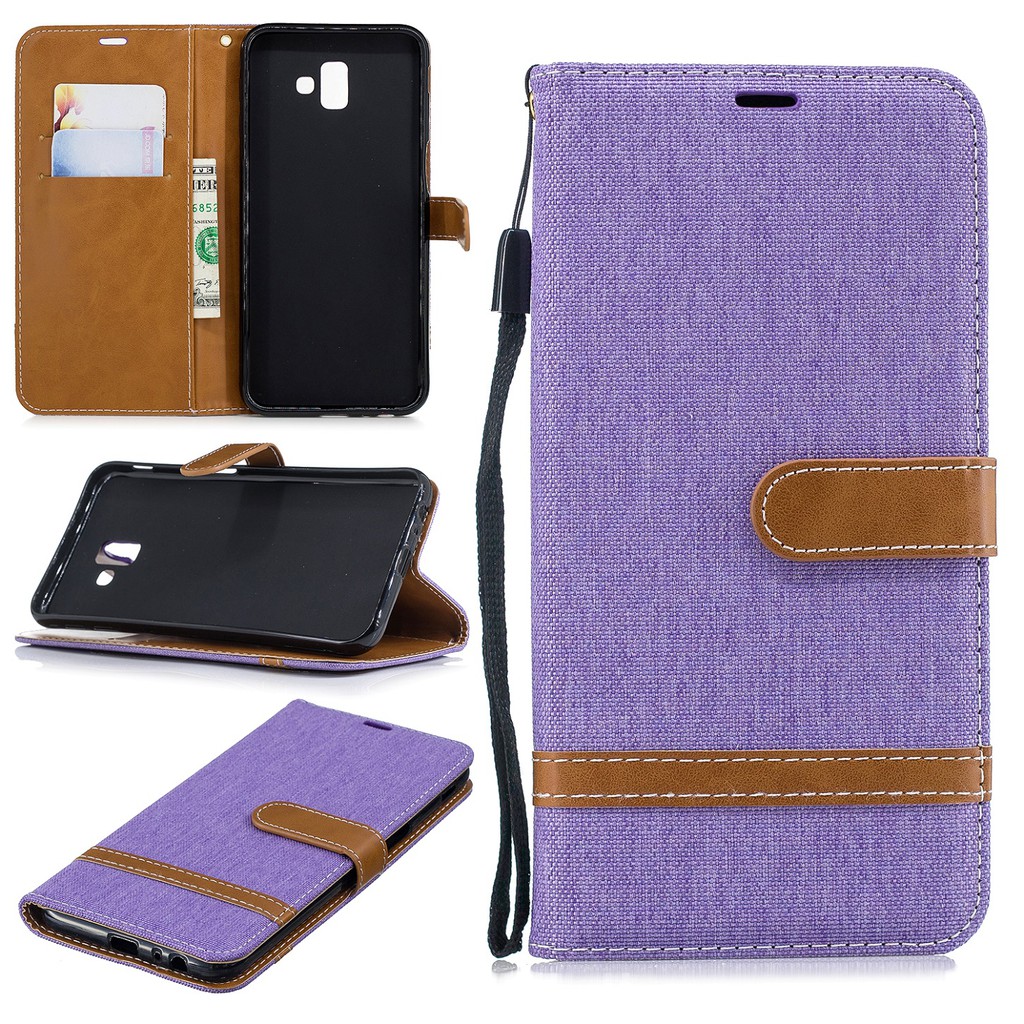 Bao da điện thoại vải denim cho Samsung Galaxy J6 2018/J6 Plus/J6 Prime | BigBuy360 - bigbuy360.vn