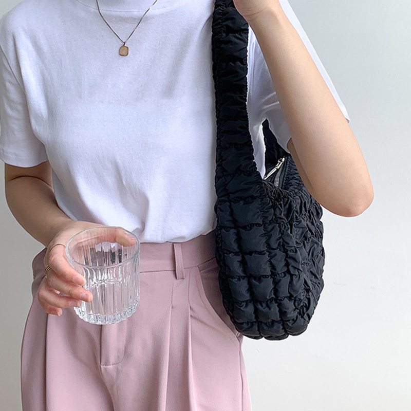 Yoioi Túi Xách Đeo Vai Nylon Họa Tiết Thêu Đơn Giản Cho Nữ