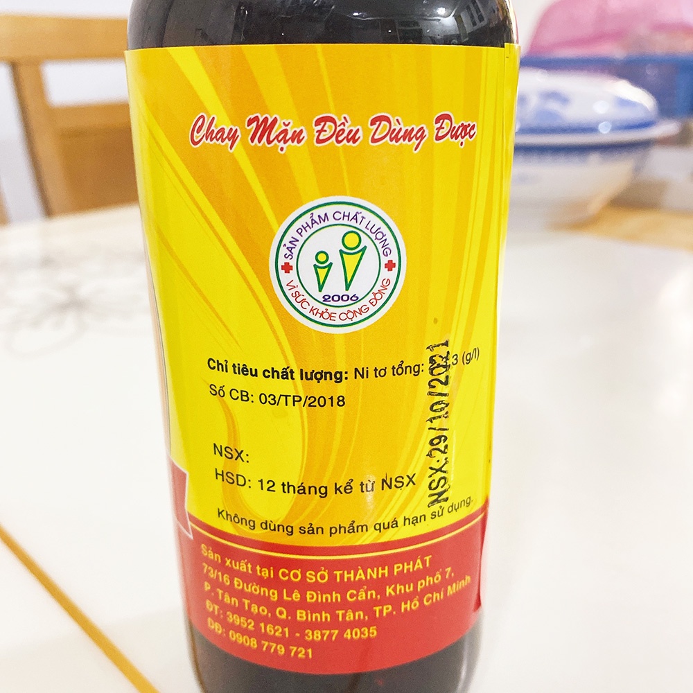 Combo 2 Chai x 500ml Nước mắm ăn Chay Thành Phát - chế biến từ Rau Củ Quả