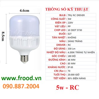 Combo 50 bóng đèn led tiết kiệm 5w