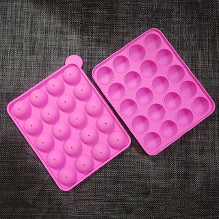 HCM - Khuôn silicon đổ kẹo que mút tròn chúp chúp 20 cây