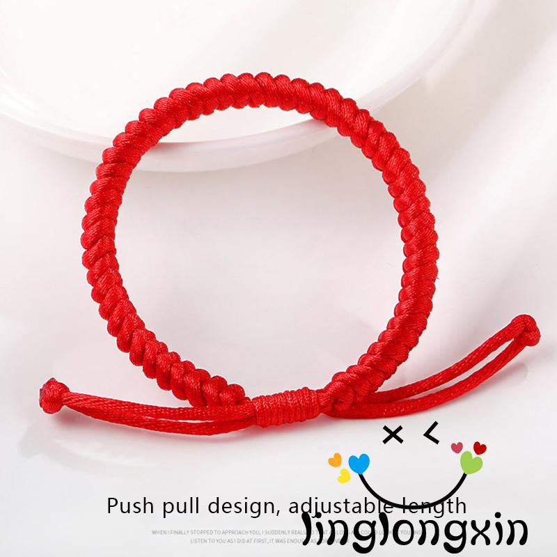 Vòng Đeo Tay May Mắn 2 Dây Màu Đỏ May Mắn Phong Cách Phật Giáo Tây Tạng Trung Hoa Dành Cho Nữ