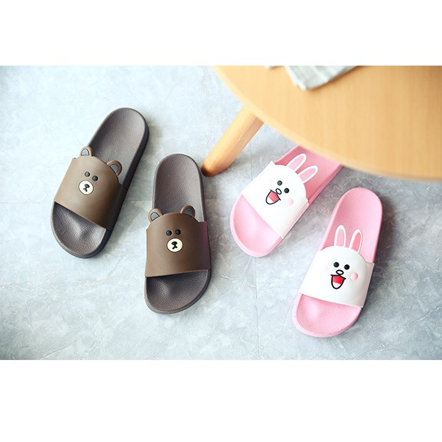 Dép line Gấu brown + thỏ Cony