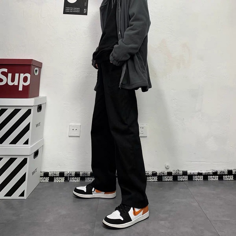Quần Ống Rộng Nam Nữ Unisex, Quần Jean Nam Trơn Đen Form Rộng Ống Suông Vải Dày, Mix Đồ Xuống Phố Cực Dễ. | BigBuy360 - bigbuy360.vn