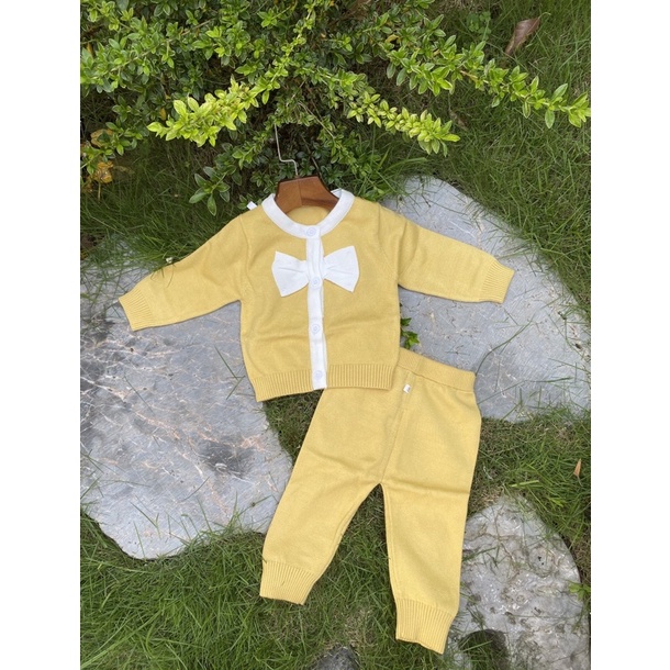 Quần Áo Trẻ Em. Set Đồ Bộ Len Mẫu Bé Gái Xinh Xắn, Bộ Len cao cấp size 5 đên 13lg