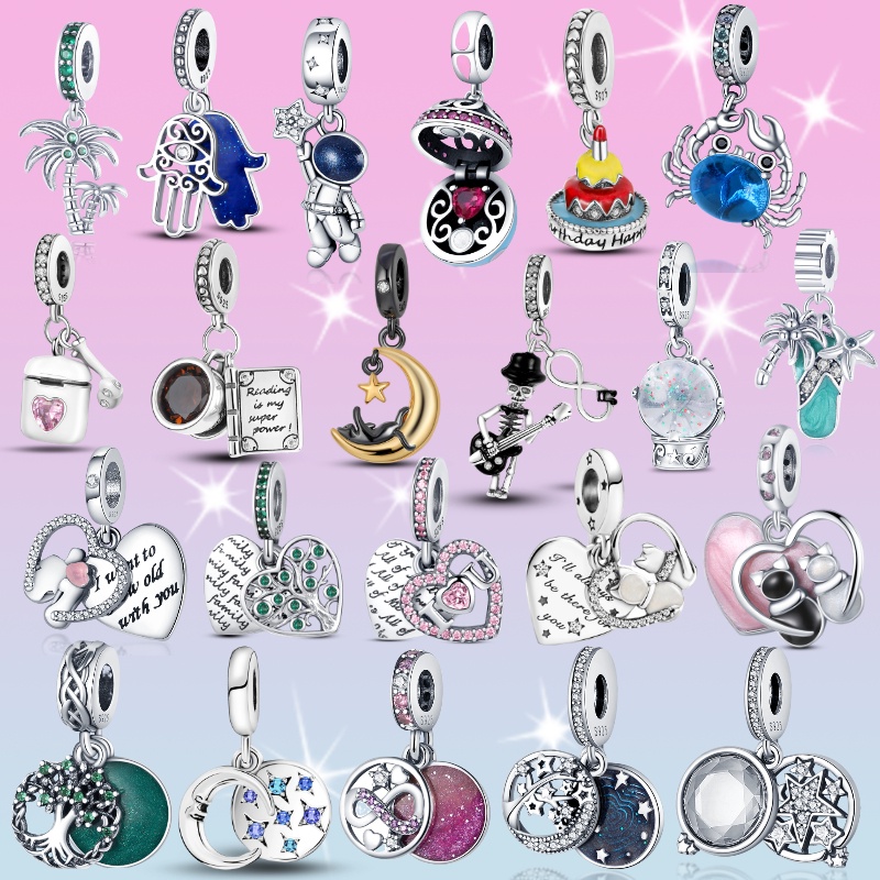 Hạt Charm Mạ Bạc 925 Dùng Làm Trang Sức DIY