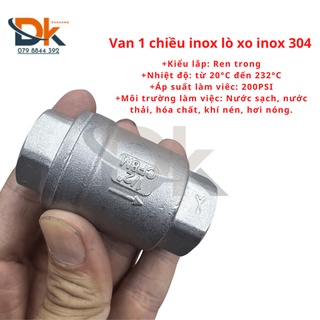 Van 1 chiều lò xo inox 304